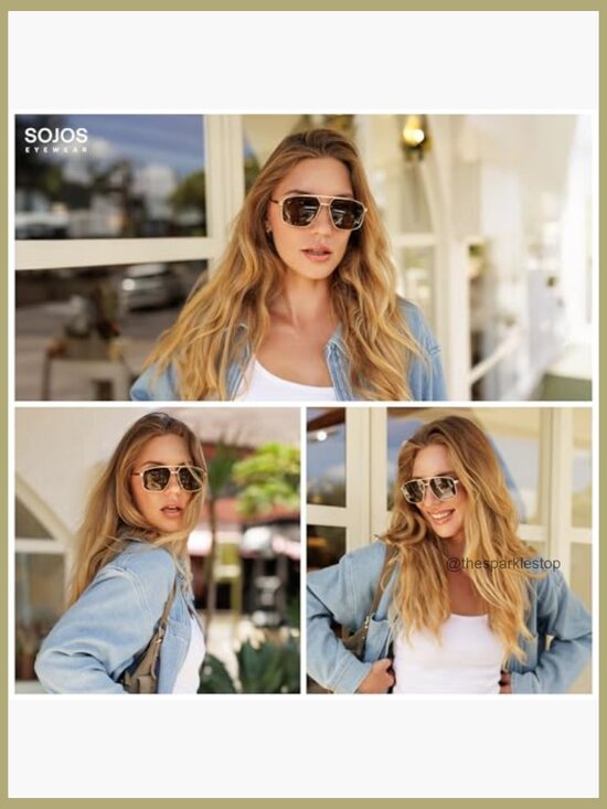 Trendy Square Polarized Aviator Sunglasses with Metal Frame main image 4